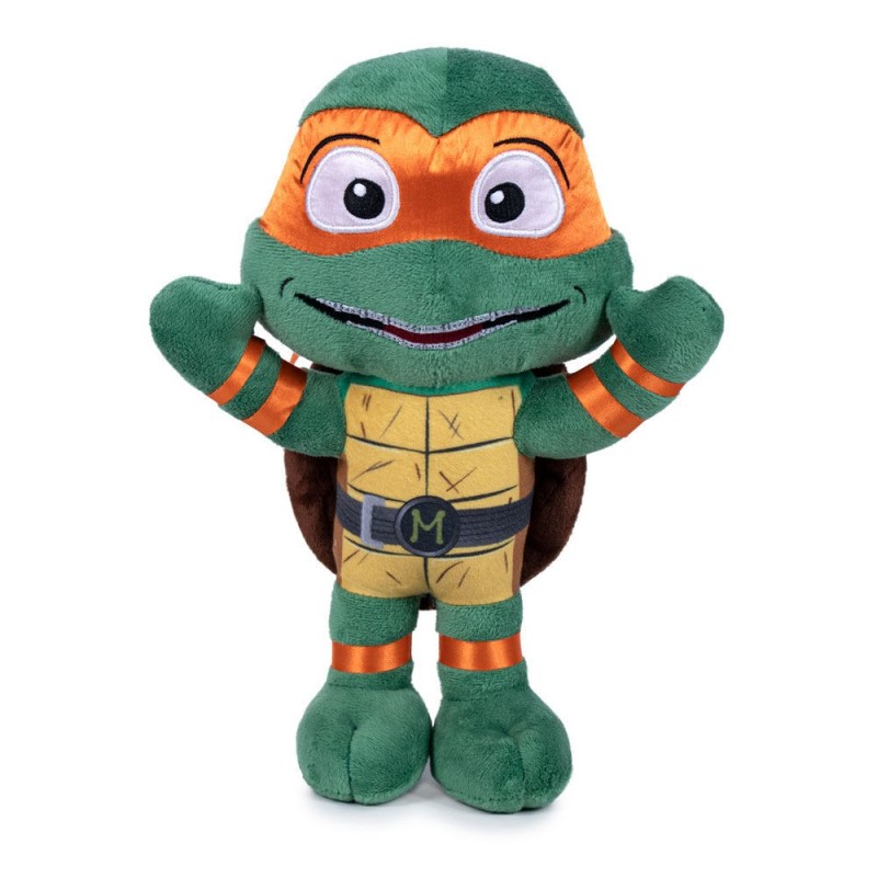 Peluche Michelangelo Mutant Mayhem Tortugas Ninja 21 cms. Peluche Michelangelo Mutant Mayhem Tortugas Ninja 21 cms.