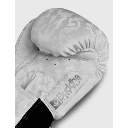 Buddha Army Blancos guantes para Boxeo, Muay Thai y Kick Boxing