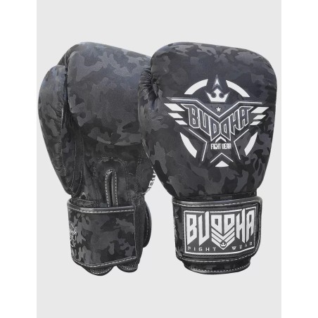 Buddha Army Negros guantes para Boxeo, Muay Thai y Kick Boxing