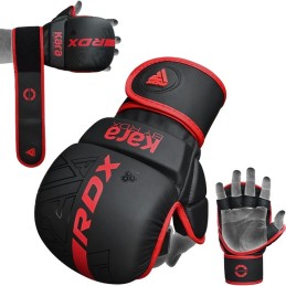 GUANTES MMA RDX F6 KARA ROJO NEGRO
