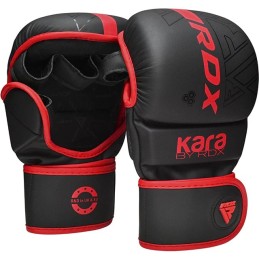 GUANTES MMA RDX F6 KARA ROJO NEGRO