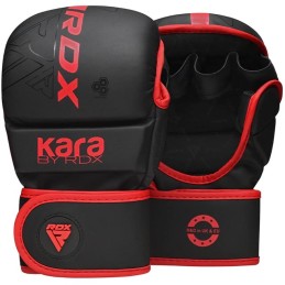GUANTES MMA RDX F6 KARA ROJO NEGRO