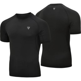 RASH GUARD RDX T15 NEGRO MANGA CORTA